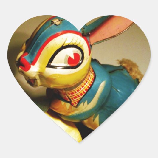 ウサギウサギ玩具イースターイエロー卵 ハートシール (正面)