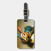 ウサギウサギ玩具イースターイエロー卵 ラゲッジタグ (正面縦)