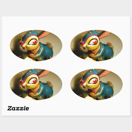 ウサギウサギ玩具イースターイエロー卵 楕円形シール (シート)