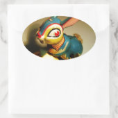 ウサギウサギ玩具イースターイエロー卵 楕円形シール (バッグ)