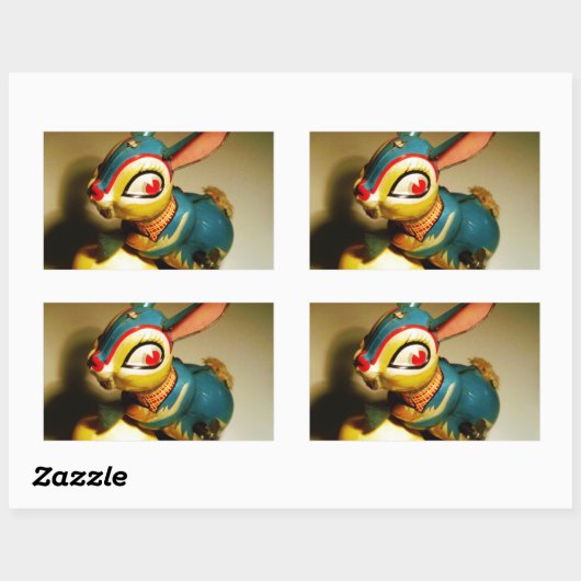 ウサギウサギ玩具イースターイエロー卵 長方形シール (シート)