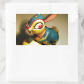 ウサギウサギ玩具イースターイエロー卵 長方形シール (バッグ)