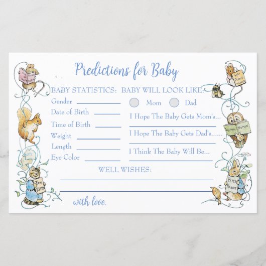 ウサギクラシックの赤ちゃんシャワー予測ピーター (正面)