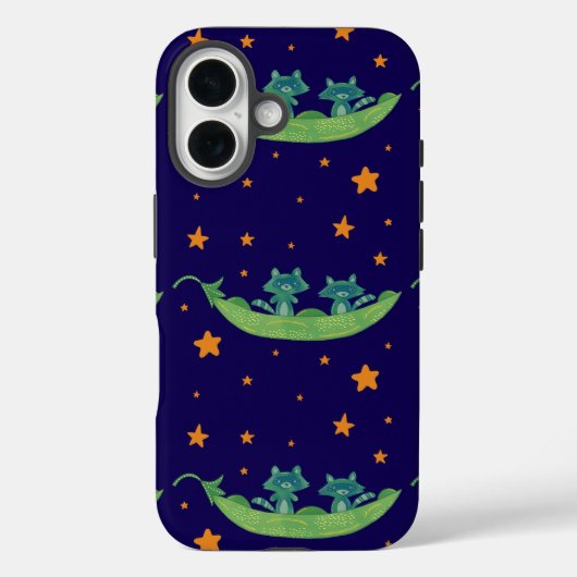 ウサギグマ2匹とエンドウのさや | ファンタジー・フォークアート Case-Mate iPhoneケース (裏面)