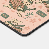 ウサギゲーマーキーボードサムライ デスクマット (コーナー)