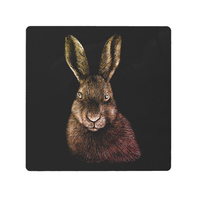 ウサギスケッチ メタルプリント (正面)