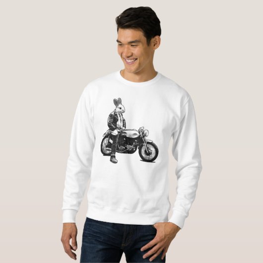 ウサギバイクもしくは自転車に乗る人 スウェットシャツ (正面フル)