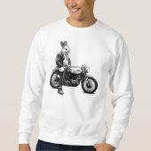 ウサギバイクもしくは自転車に乗る人 スウェットシャツ (正面)