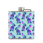 ウサギパターン水彩画の銀河系 フラスク (裏面)