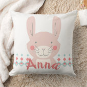 ウサギパーソナライズされた枕 クッション (ブランケット)