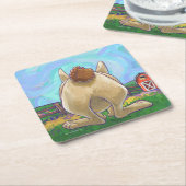 ウサギパーティーセンター スクエアペーパーコースター (アングル)