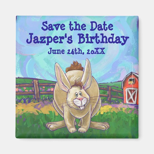 ウサギパーティーセンター マグネット (正面)