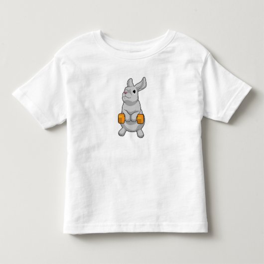 ウサギフィットネスダンベル トドラーTシャツ (正面)
