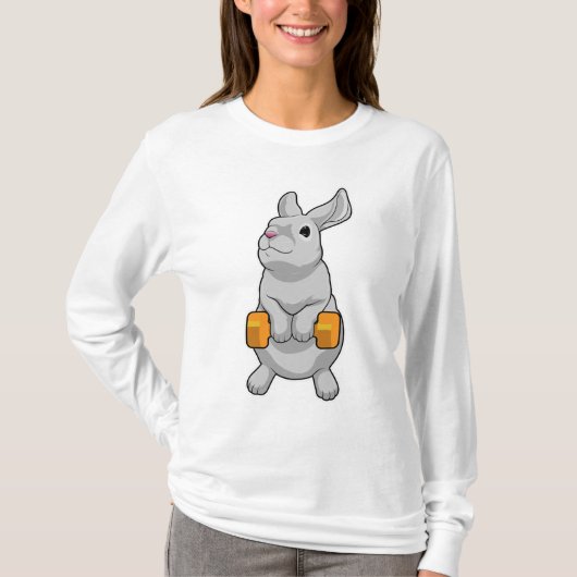 ウサギフィットネスダンベル Tシャツ (正面)