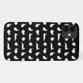ウサギフィーバー iPhone 11 カバー (ブラック) (裏面(横))