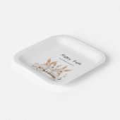 ウサギフローラ水色イースター ペーパープレート (傾斜あり)