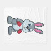 ウサギボクシングボクサーボクシング手袋 フリースブランケット (正面(横))