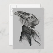 ウサギポートレートプロファイル ポストカード (正面/裏面)
