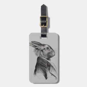 ウサギポートレートプロファイル ラゲッジタグ