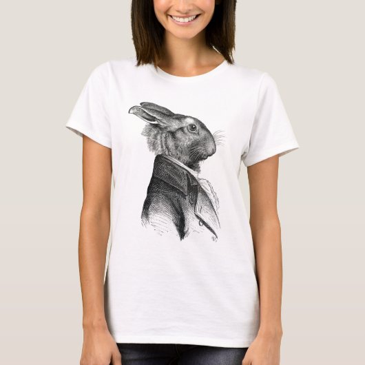 ウサギポートレートプロファイル Tシャツ (正面)
