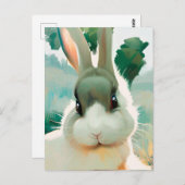 ウサギポートレート032ポストカード ポストカード (正面/裏面)