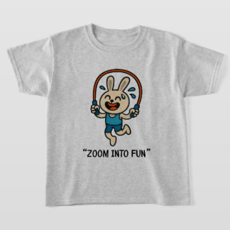 「ウサギマスクでジャンプが楽しいよ – 子供用Tシャツ」 Tシャツ