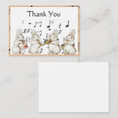 ウサギミュージシャンサンキューカード ノートカード (正面/裏面)