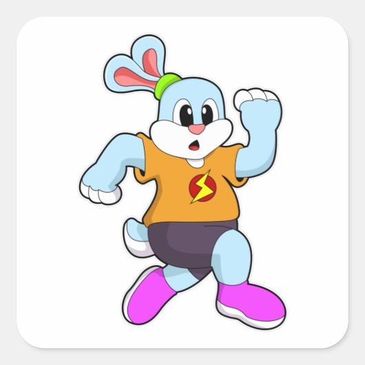 ウサギランニングの スクエアシール (正面)