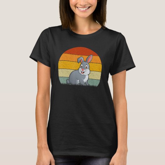 ウサギレトロスタイルヴィンテージ Tシャツ (正面)