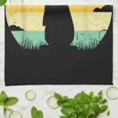 ウサギレトロヴィンテージ80sスタイルバニーラバー キッチンタオル (折り畳み)