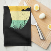 ウサギレトロヴィンテージ80sスタイルバニーラバー キッチンタオル (四つ折り)