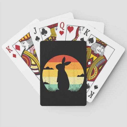 ウサギレトロヴィンテージ80sスタイルバニーラバー トランプ (裏面)