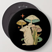 ウサギヴィンテージコテージコーエティックラビットオンムス 缶バッジ (正面&裏面)