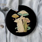 ウサギヴィンテージコテージコーエティックラビットオンムス 缶バッジ (インサイチュ)