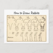 ウサギヴィンテージ葉書の描き方 ポストカード (正面)