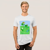 ウサギ万歳、公園の日 トライブレンドTシャツ (正面全面)