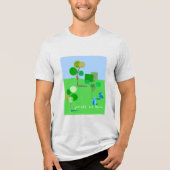 ウサギ万歳、公園の日 トライブレンドTシャツ (正面)