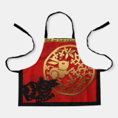 ウサギ中国のカスタム〔占星術の〕十二宮図誕生日AKA エプロン (正面)