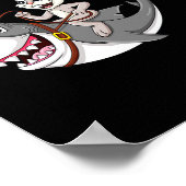 ウサギ乗馬シャークイースターおもしろい少年少女の子供 ポスター (角)