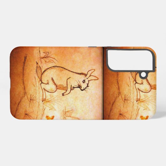 ウサギ付き電話ケースデザイン用動物愛好家 SAMSUNG GALAXYケース (裏面横)