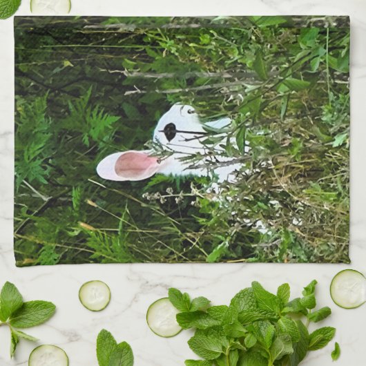 ウサギ動物 キッチンタオル (折り畳み)