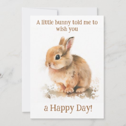 ウサギ可愛いハッピーハガキ シーズンカード (正面)