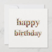 ウサギ吹のピンクバブルガムハッピーバースデー カード (裏面)