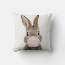 ウサギ吹のピンクバブルガム クッション