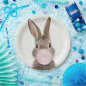 ウサギ吹のピンクバブルガム ペーパープレート (パーティー)