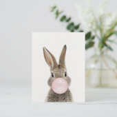 ウサギ吹のピンクバブルガム ポストカード (スタンド正面)