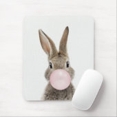 ウサギ吹のピンクバブルガム マウスパッド (マウス)