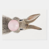 ウサギ吹のピンクバブルガム ラッピングペーパーシート (正面2)