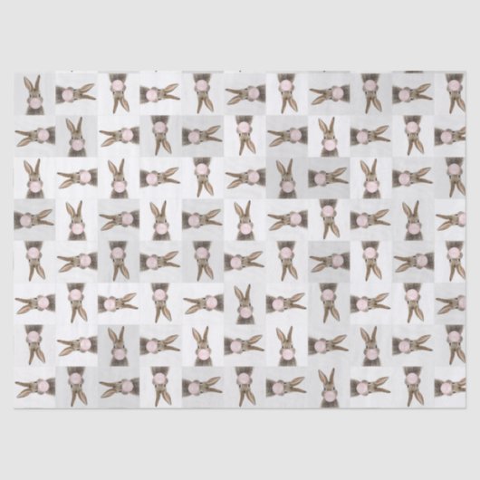 ウサギ吹のピンクバブルガム 薄葉紙 (正面)