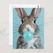 ウサギ吹の泡ガムの泡 ポストカード (正面/裏面)